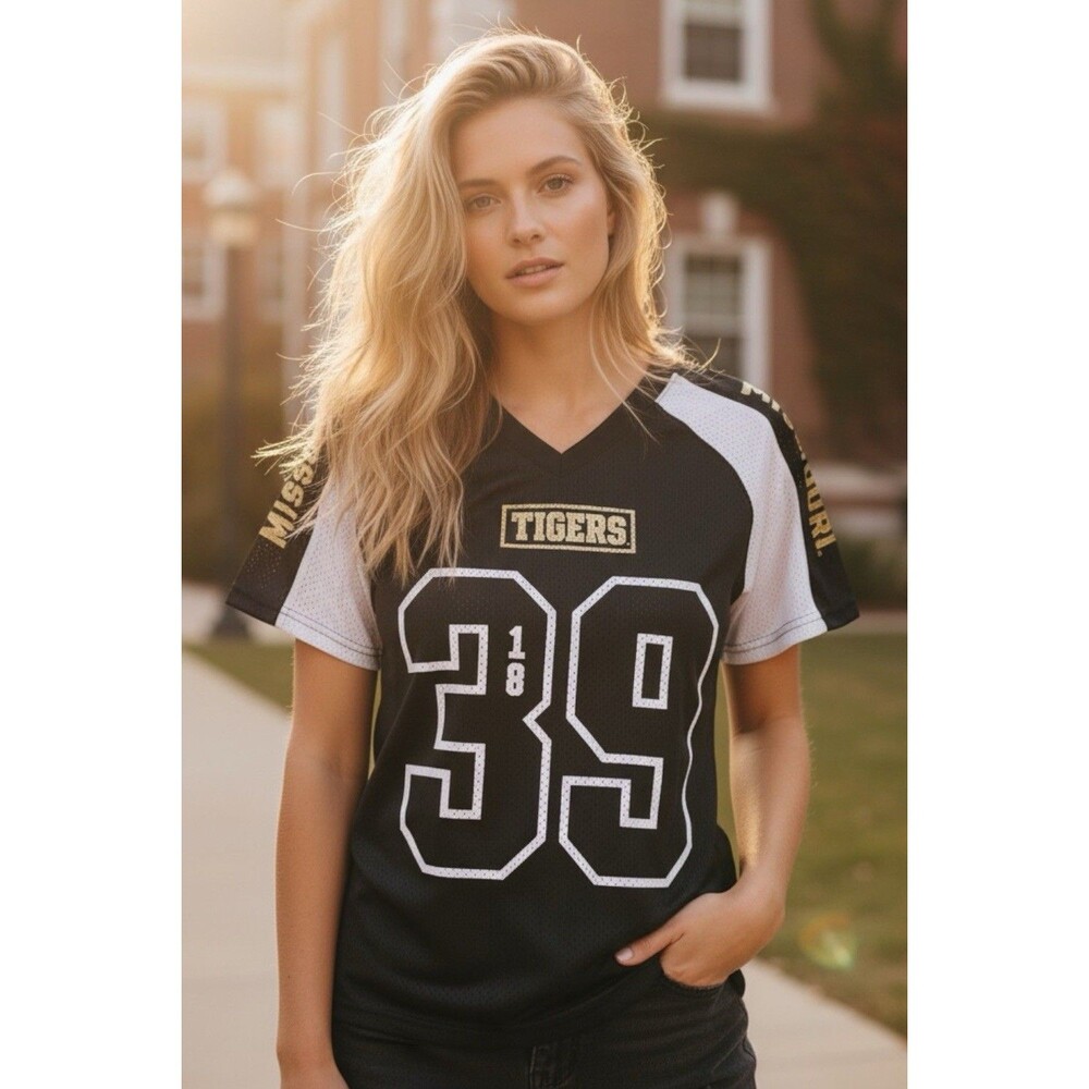 Victoria Secret Pink Collegiate Missouri Mizzou Tigers Embellished Jersey Small